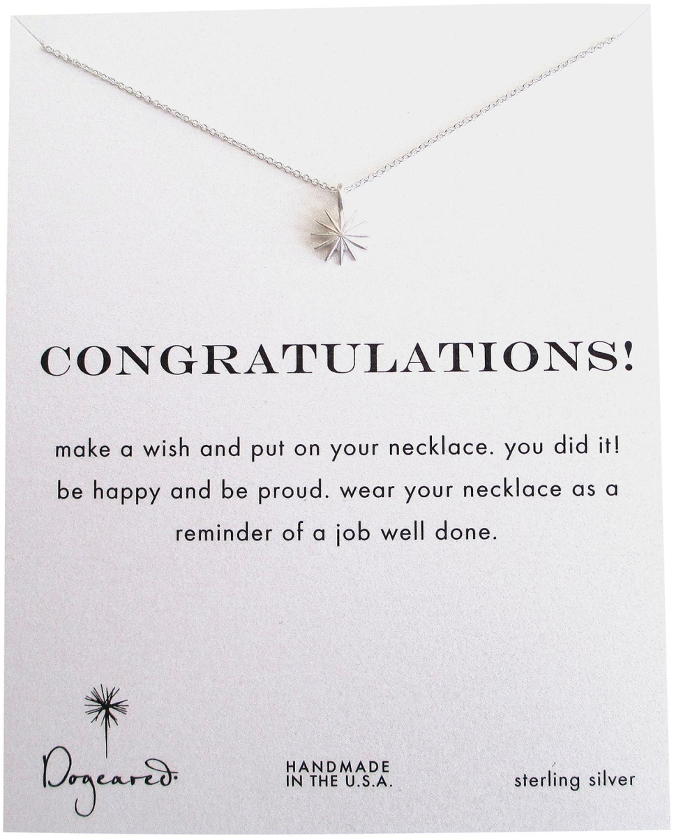 Congratulations Sterling Silver Starburst Reminder Boxed Necklace - Ms1857