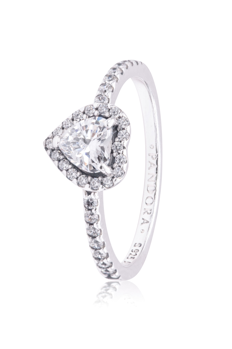 198421C01-52 Elevated Heart Ring - Sterling Silver - Size 60