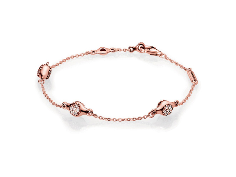 587354CZ-17 Pave Modern Love Pods Bracelet for Ladies - Rose Gold