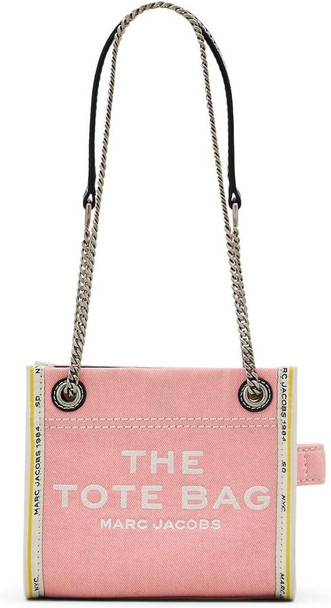 2F4HCR016H05-669 The Denim Chain Crossbody Tote Bag - Ribbon Pink