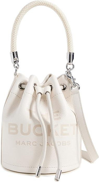 H652L01PF22-140 The Leather Bucket Bag - Cotton & Silver