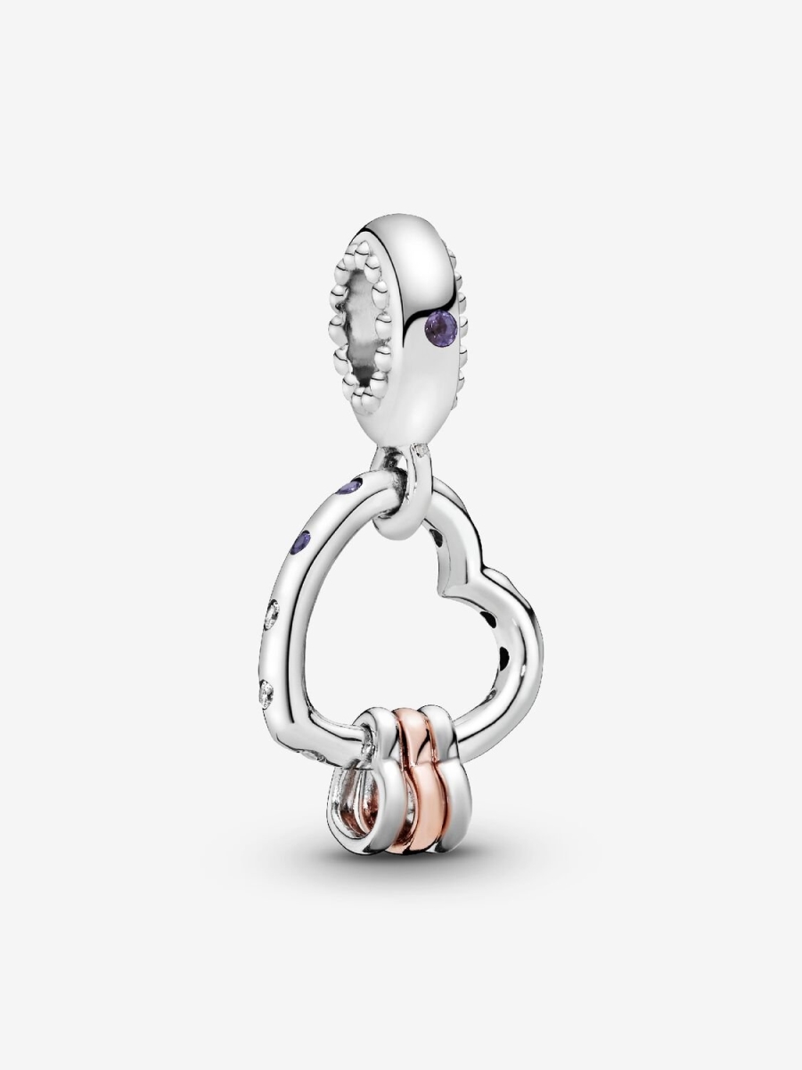 787247NLCMX Heart Full of Hearts Dangle Charm Bracelet - Sterling Silver