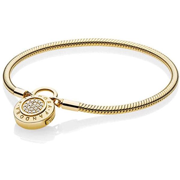 568665C01-18 Moments Heart Clasp Bangle - Gold - Size 18