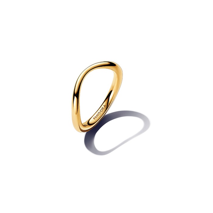 163314C00-54 Organically Shaped Band Ring 14K Gold Plating - Gold - Size 54