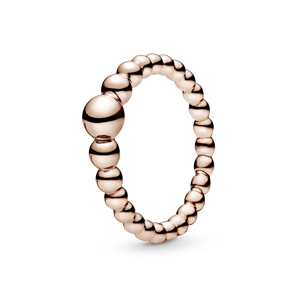 187536-50 String of Beads Ring, Rose Gold - Size 50