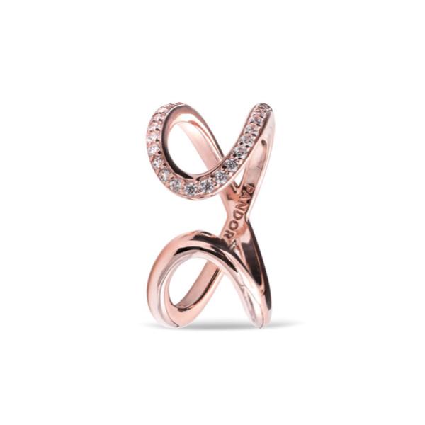 188882C01-52 Wrapped Open Infinity Ring - Silver - Size 52