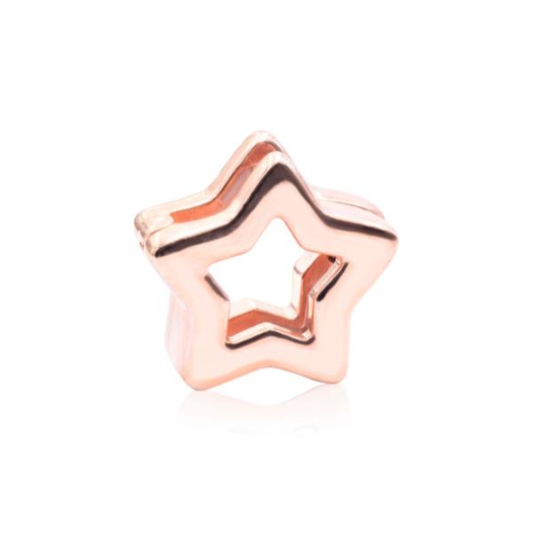 787544 Reflexions Star Clip Charm in Rose - Silver