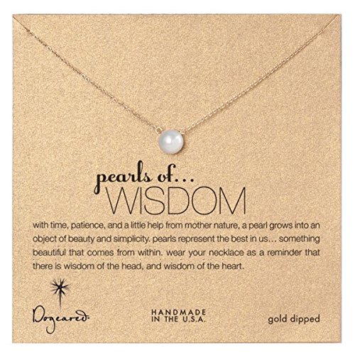 Large Pearls Of Wisdom White Pearl Gold Dipped Necklace - P02022