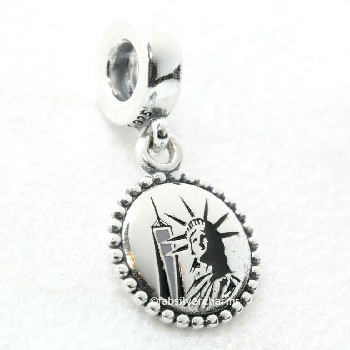 ENG791169-6   York Statue of Liberty Charm Dangle for Ladies, Silver