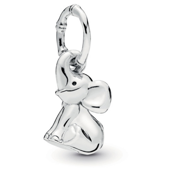 798069 Elephant Dangle Charm for Ladies, Silver