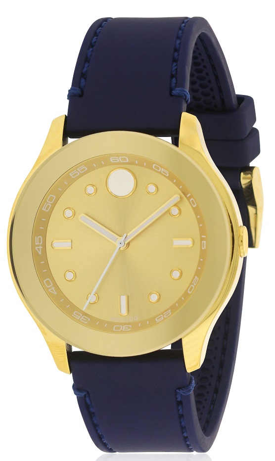 3600413 Bold Silicone Ladies Watch With Gold Dial