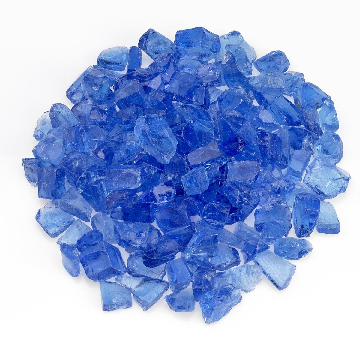 10 Lbs Recycled Fire Pit Glass, Light Blue - 0.75 In