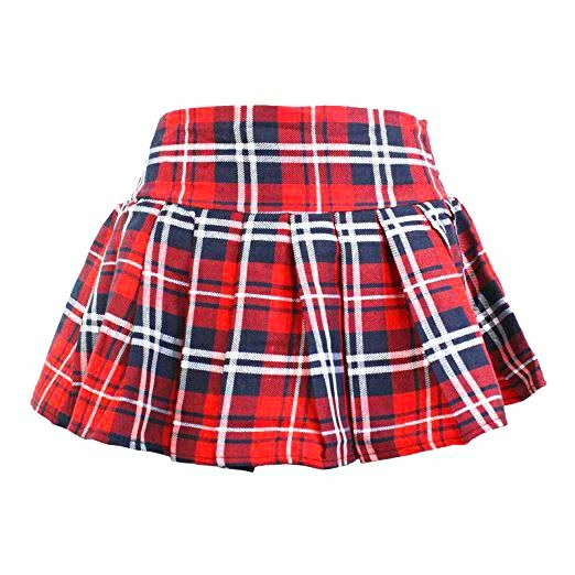 1 X 2 Layer Woven Plaid Skirt, Red