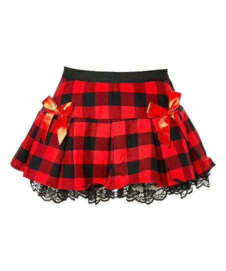 J Templeton Jp6115-red-sm Woven Plaid Tulle Skirt, Red - Small