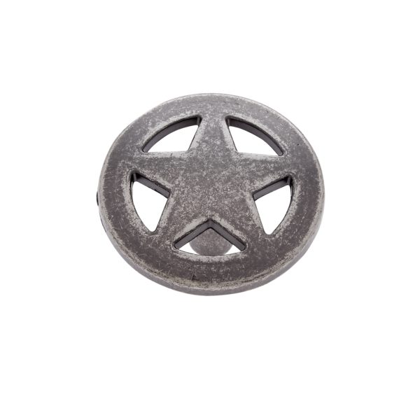 06718 1.5 In. Medium Star Knob, Antique Nickel