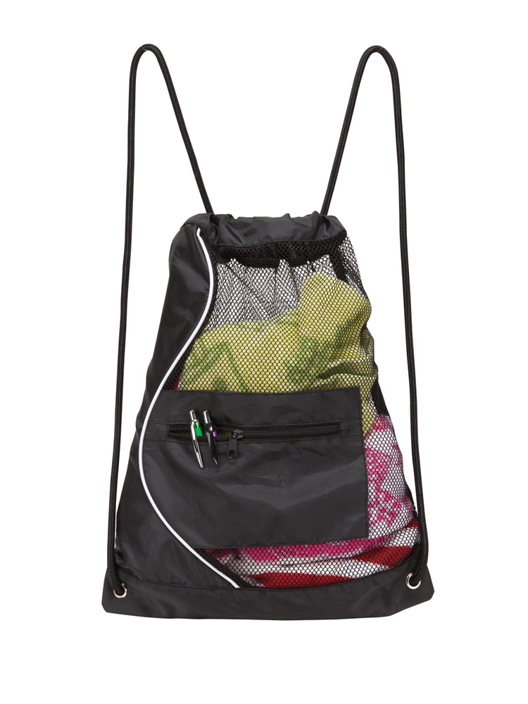 Buy Smart Depot G2437 Black Mesh Drawstring Backpack - Black