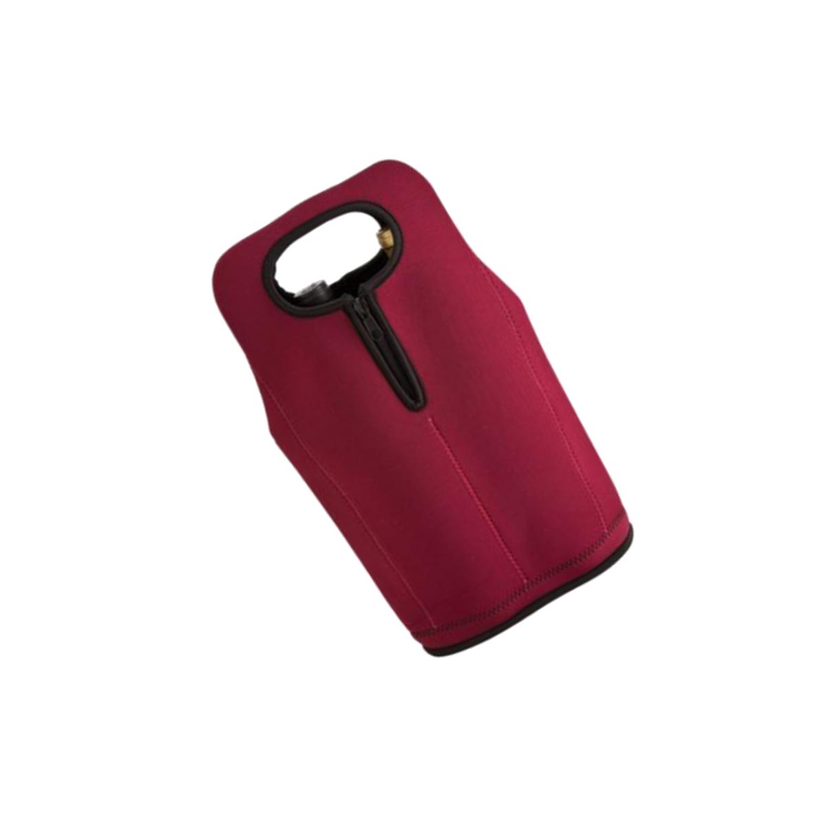 Picture of Buy Smart Depot G7313 Burgundy Neoprene Two-Bottle Wine Carrier - Burgundy