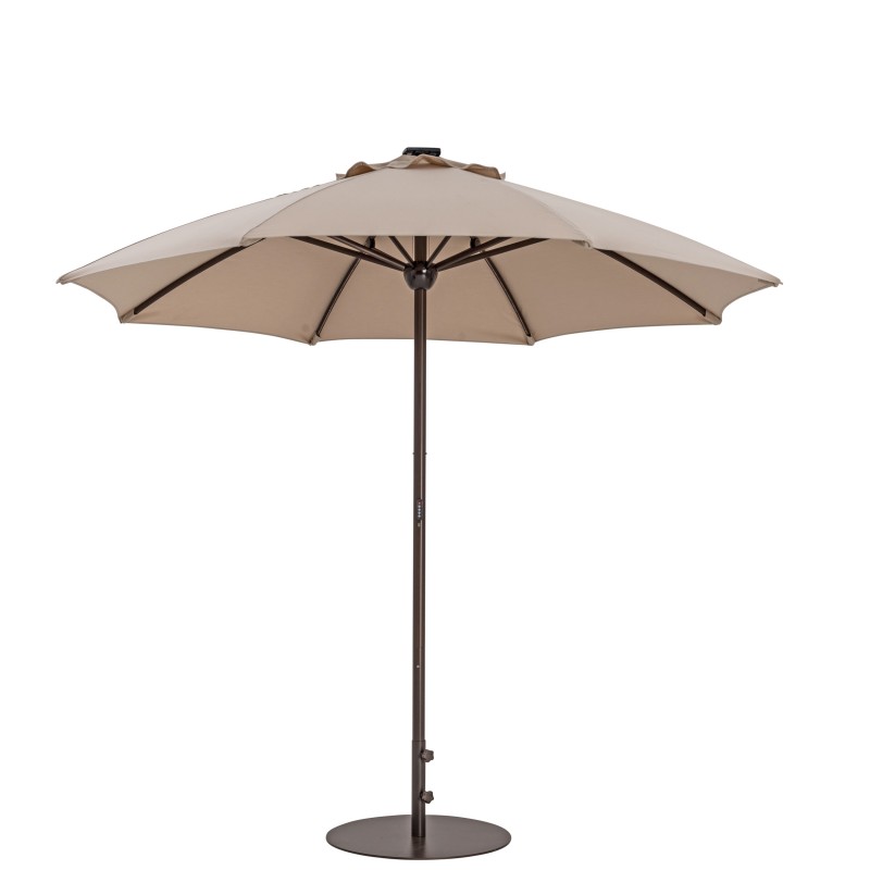 Uars098sab 9 Ft. True Shade Plus Automatic Market Umbrella With Sunbrella Fabric & Light, Antique Beige