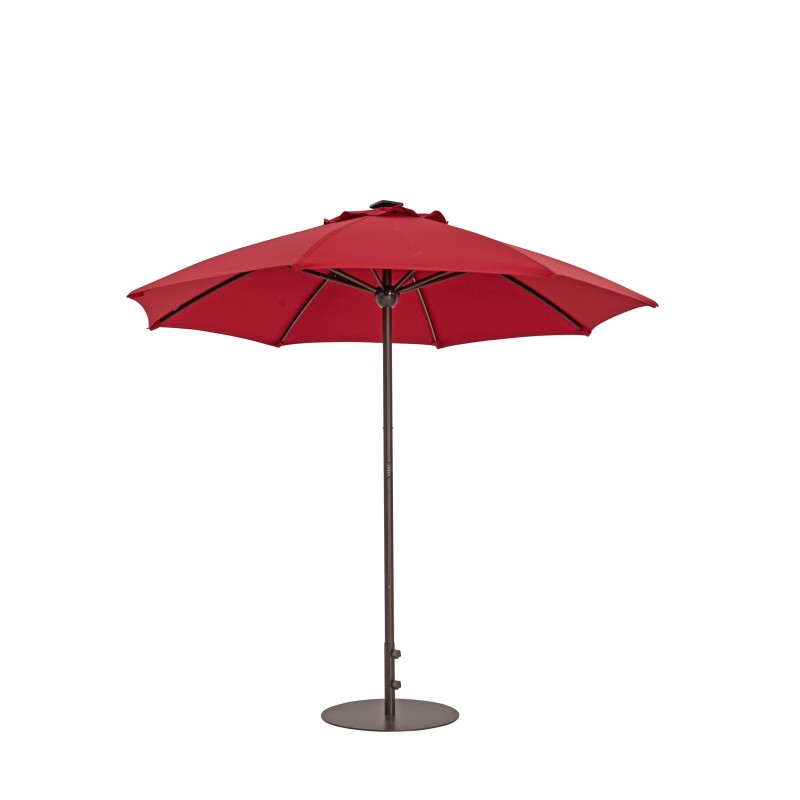 Uars098sjr 9 Ft. True Shade Plus Automatic Market Umbrella With Sunbrella Fabric & Light, Jockey Red