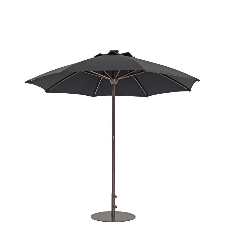 Uars098sbk 9 Ft. True Shade Plus Automatic Market Umbrella With Sunbrella Fabric & Light, Black