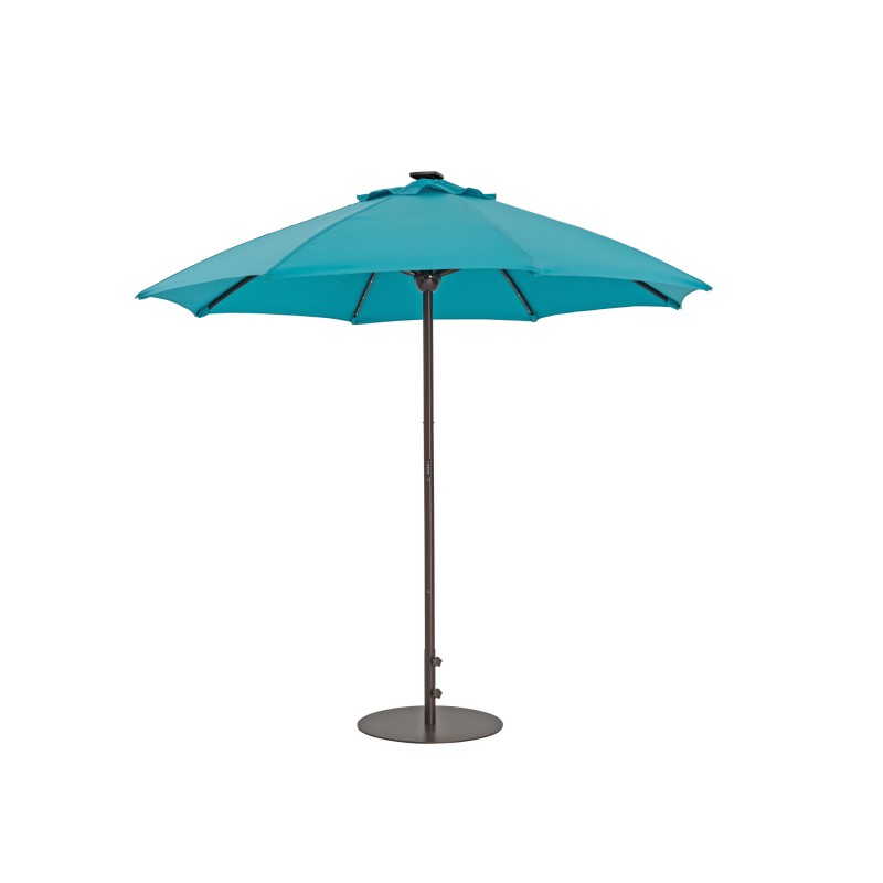 Uars098sar 9 Ft. True Shade Plus Automatic Market Umbrella With Sunbrella Fabric & Light, Aruba