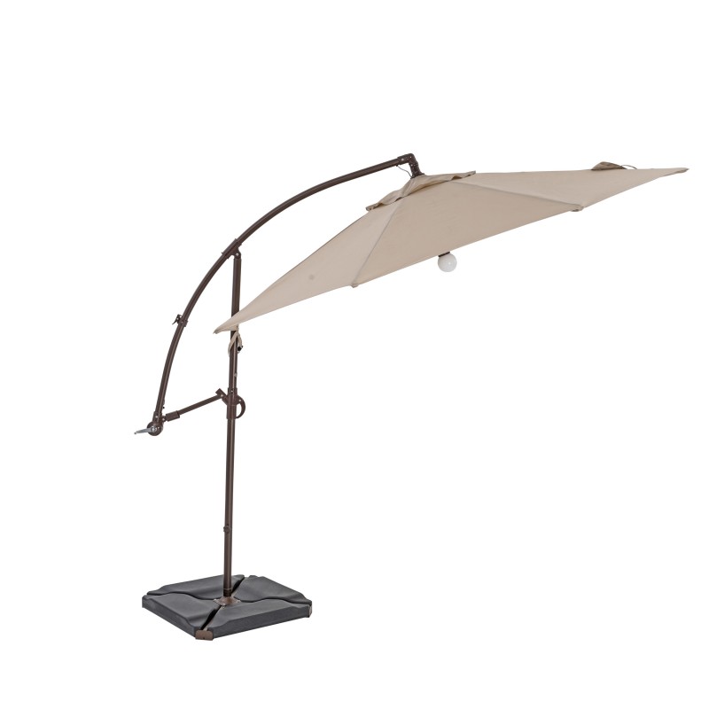 Url118phb 11.5 Ft. True Shade Plus Cantilever Octagon Umbrella With Light, Heather Beige