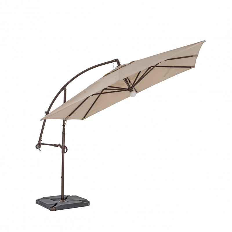 Usl108phb 10 X 10 Ft. True Shade Plus Cantilever Square Umbrella With Light, Heather Beige