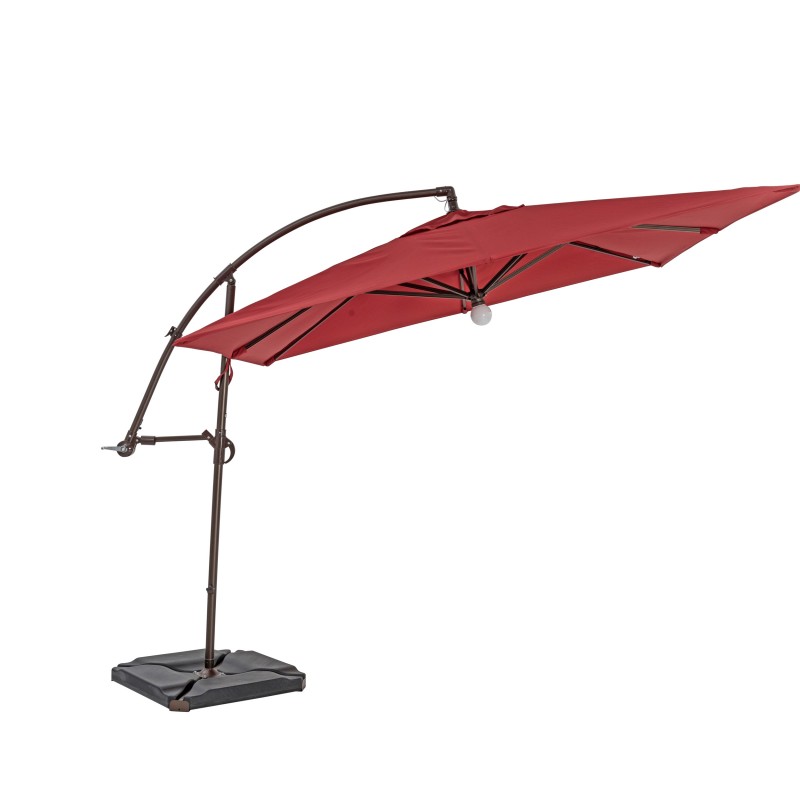 Uyl098pjr 9 Ft. True Shade Plus Cantilever Square Umbrella With Light, Jockey Red