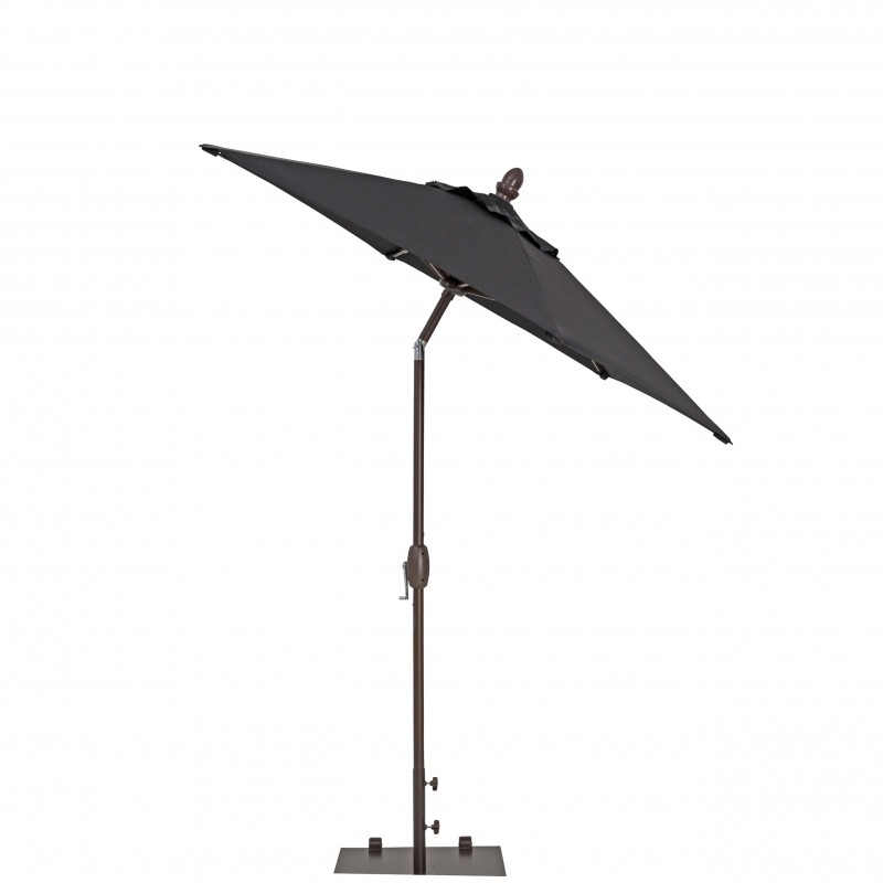 Uam076pbk 7 Ft. Garden Parasol Umbrella With Push Button Tilt & Crank - Black