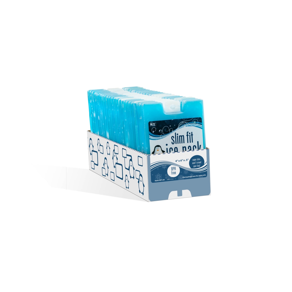 Picture of Jay Bags IP-24 Slim Fit Ice Pack, Blue - Small - 24 Piece
