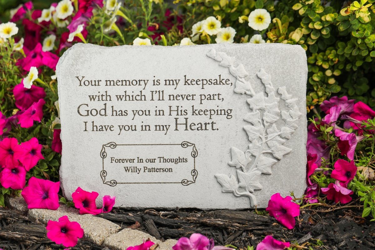 44400 15 X 10 In. Your Memory Is My Keepsake Memorial In Rectangle With Ivy Stone