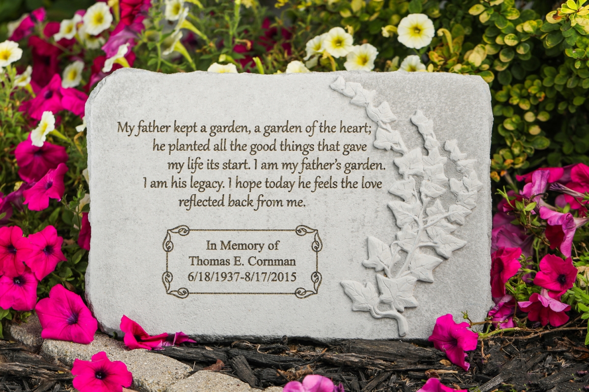 44401 15 X 10 In. My Father Kept A Garden Memorial In Rectangle With Ivy Stone