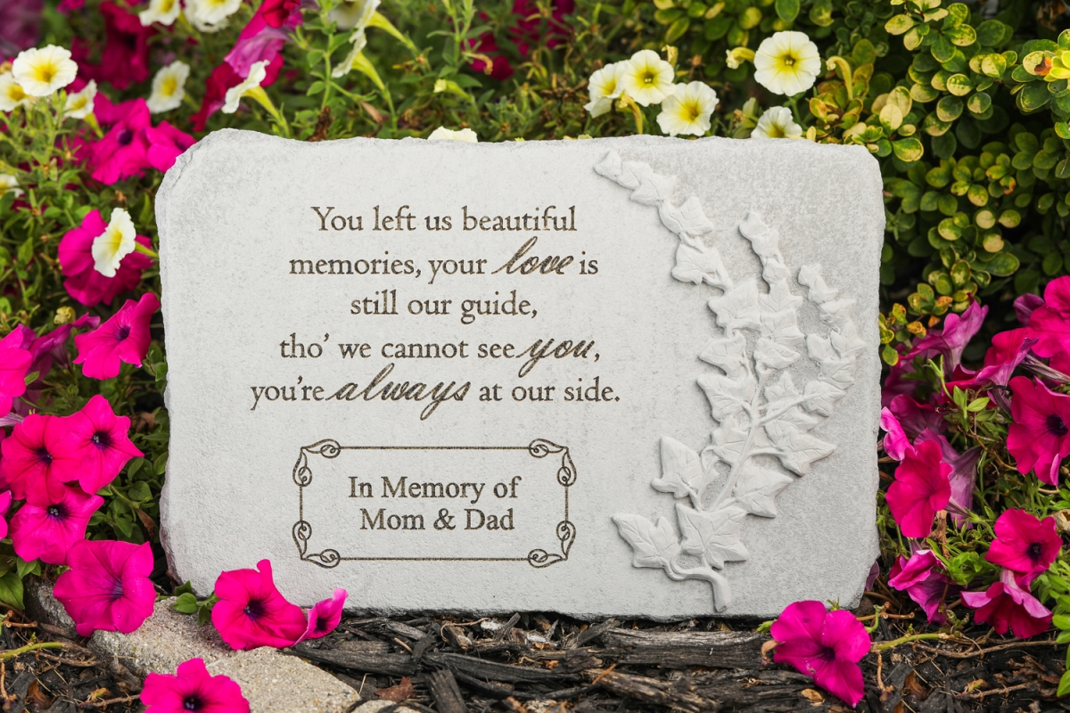 44402 15 X 10 In. You Left Us Beautiful Memories Memorial In Rectangle With Ivy Stone