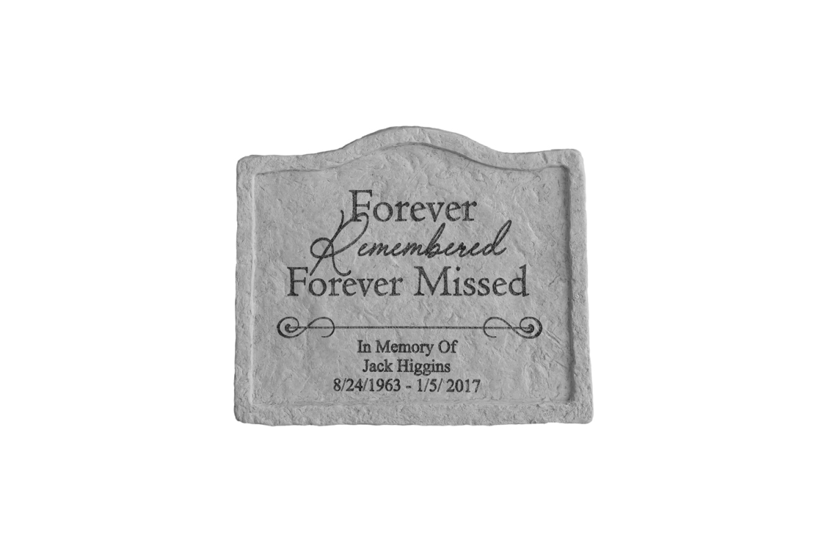 44502 8 X 6.75 In. Forever Remembered Forever Missed Memorial Stone In Garden Stake