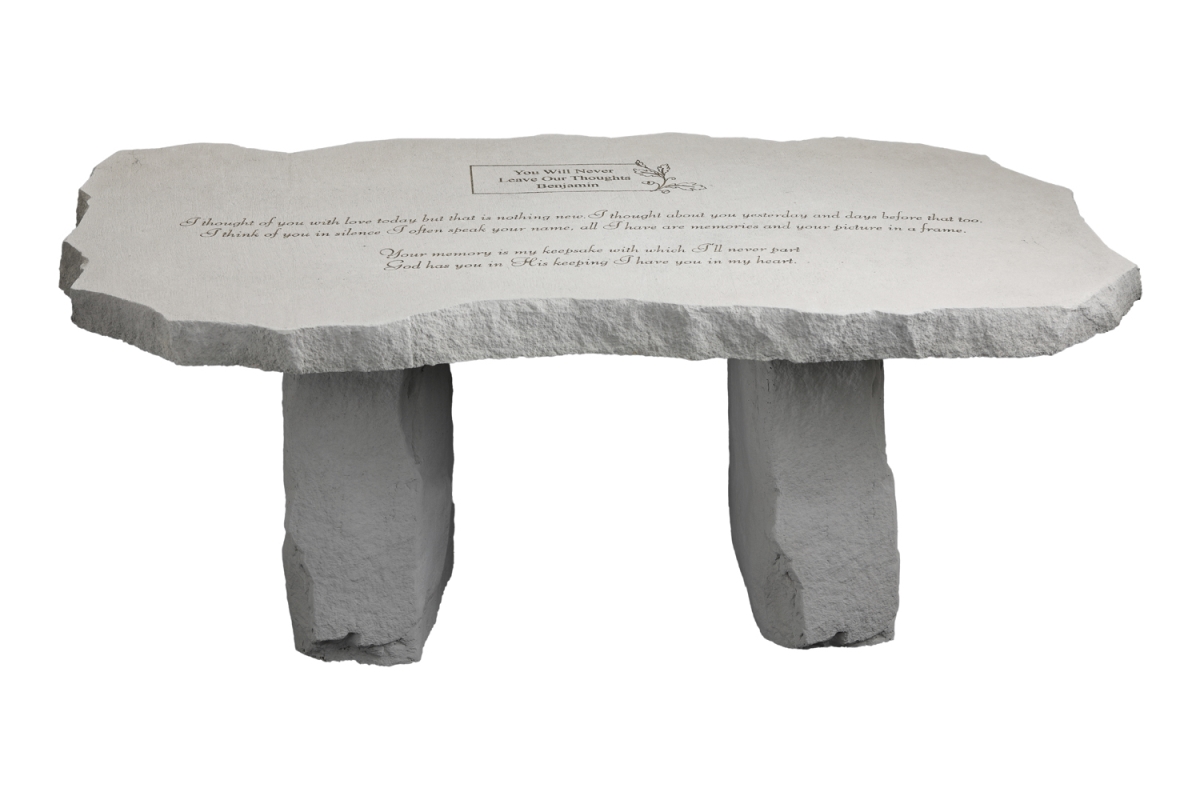 I Thought Of You With Love Memorial In Large Bench Stone - 36 X 16 X 15 In.