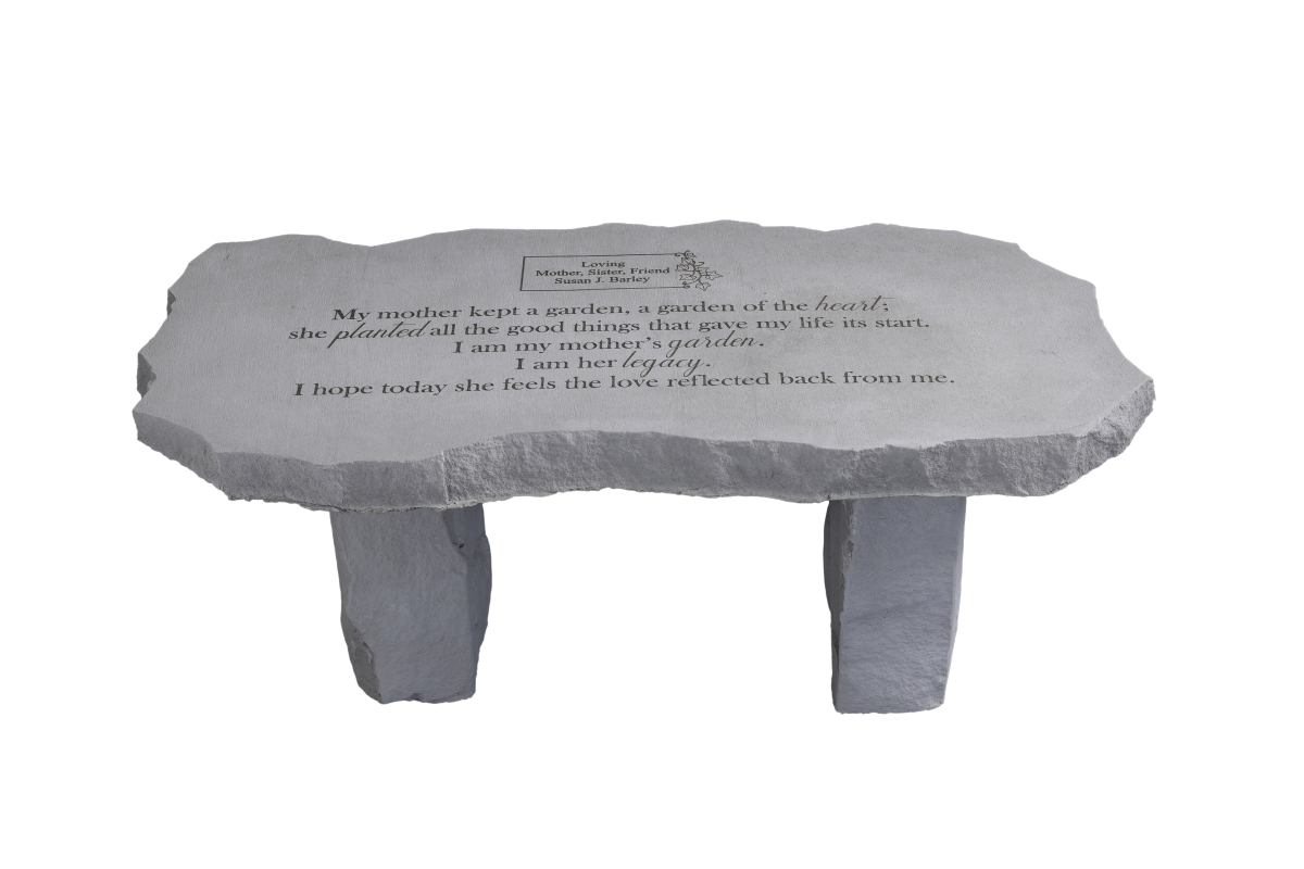 45902 My Mother Kept A Garden Memorial In Large Bench Stone - 36 X 16 X 15 In.