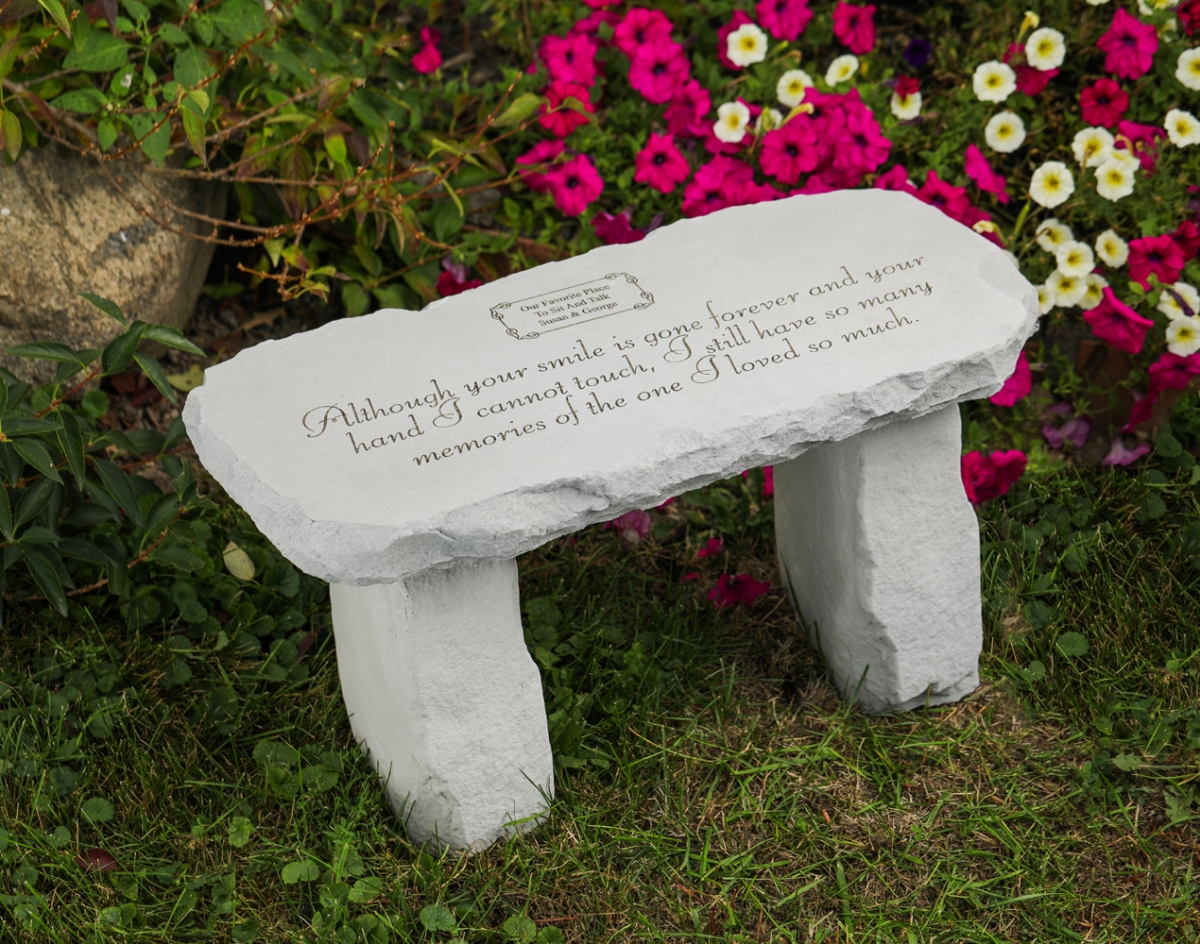 45950 Although Your Smile Is Gone Memorial In Medium Bench Stone - 29 X 12 X 14.5 In.