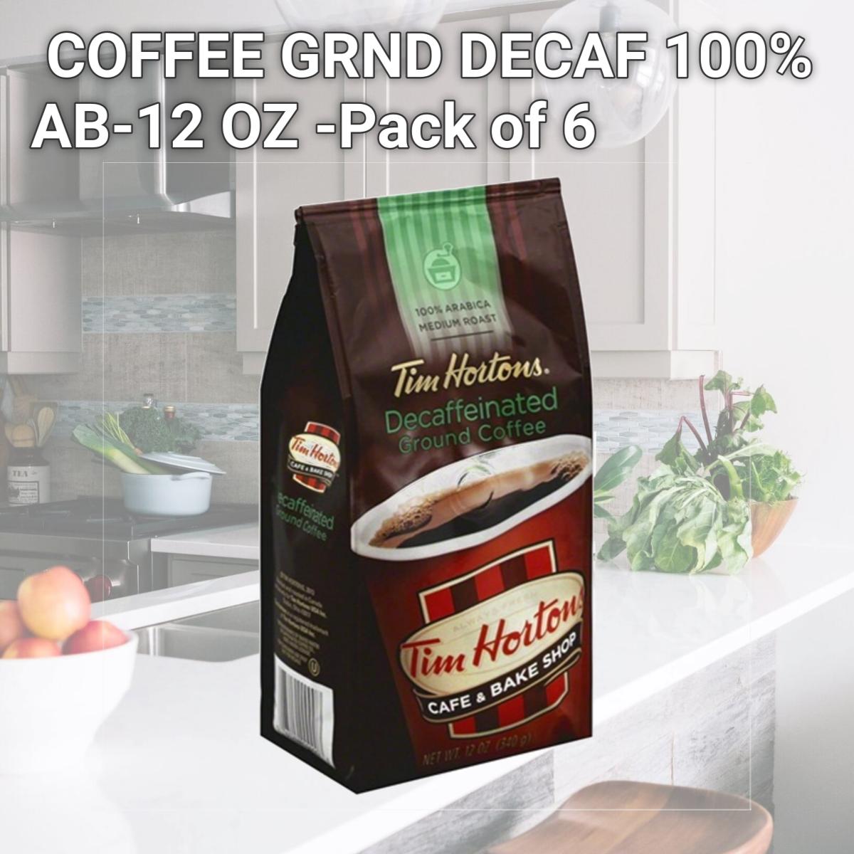Picture of TIM HORTON COFFEE GRND DECAF 100% AB-12 OZ -Pack of 6