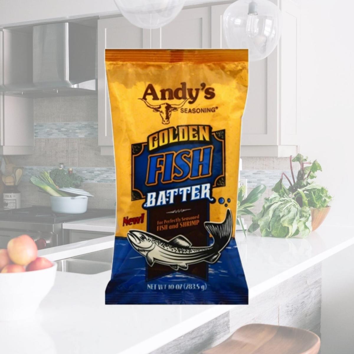 Picture of ANDYS 122031 Andys Golden Fish and Shrimp Batter- 10 oz. - Pack of 6