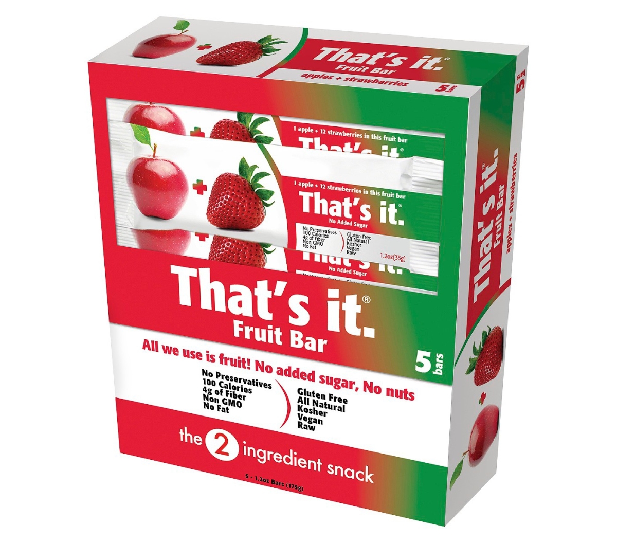 318839 6 Oz Bar Apple Strawberry, 5 Count - Pack Of 14