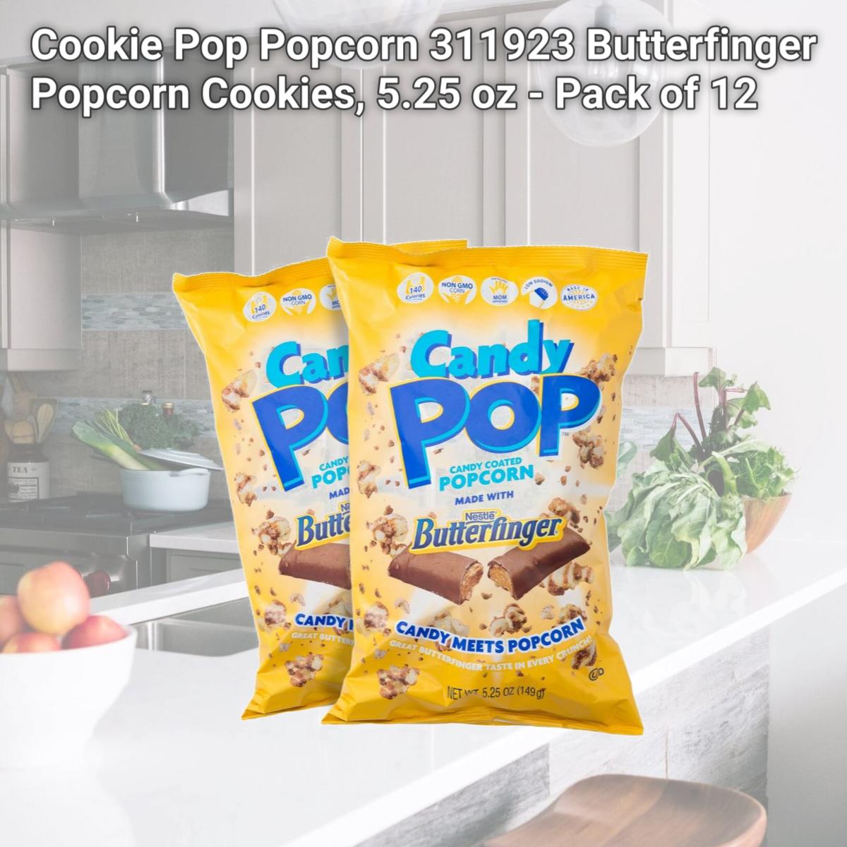 Picture of Cookie Pop Popcorn 311923 Butterfinger Popcorn Cookies, 5.25 oz - Pack of 12