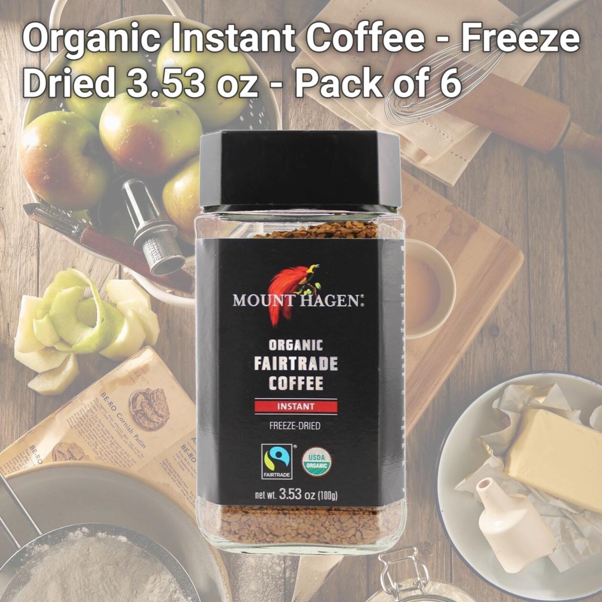 Picture of Mount Hagen 316934 Organic Instant Coffee - Freeze Dried, 3.53 oz - Pack of 6