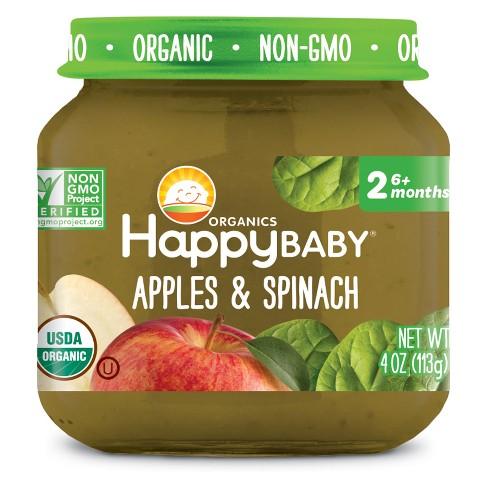318852 Stage 2 Apple Spinach Clearly Crafted Baby Food In Jar, 4 Oz - Pack Of 12