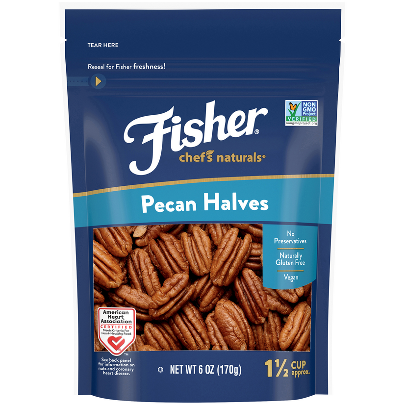 6 oz Fisher Nuts Chefs Naturals Pecan Halves - Pack of 12