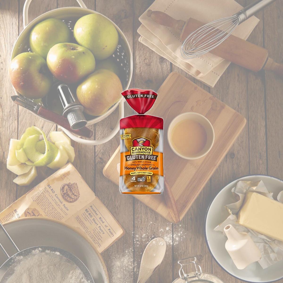 Picture of Canyon Bakehouse 321316 12 oz Honey Whole Grain English Muffins - Pack of 6