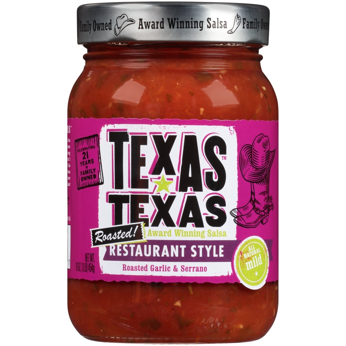 Texas Texas Roasted Restaurant Style Mild Salsa 16 oz Jar