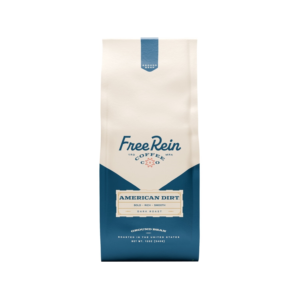 Free Rein Coffee Company American Dirt Dark Roast Ground Coffee Bold & Smooth Roasted in America 12oz Bag