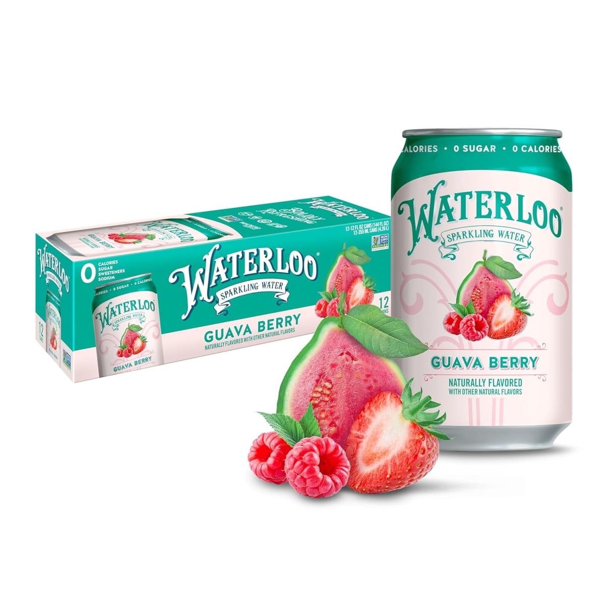2421016 144 oz Guava Berry Naturally Flavored Sparkling Water - Case of 2
