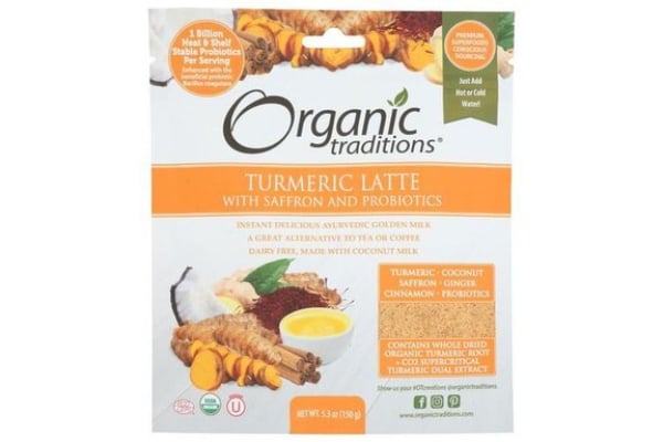 Organic Traditions - Turmeric Latte Powder with Probiotics and Saffron - 5.3 oz.