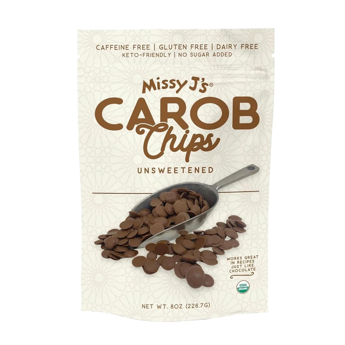 2503932 8 oz Organic Unsweetened Carob Chips - Case of 6